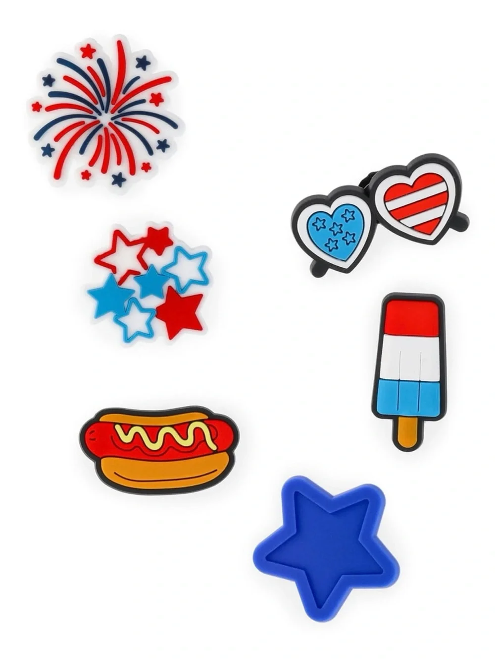 Large Patriotic EVA Bag Charms – Red, White & Blue 🇺🇸